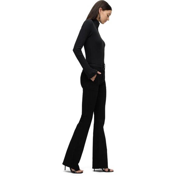 Women's Bootcut Jean High Rise Stretch Denim Flared Slim Fit Black 28 - Picture 8 of 11